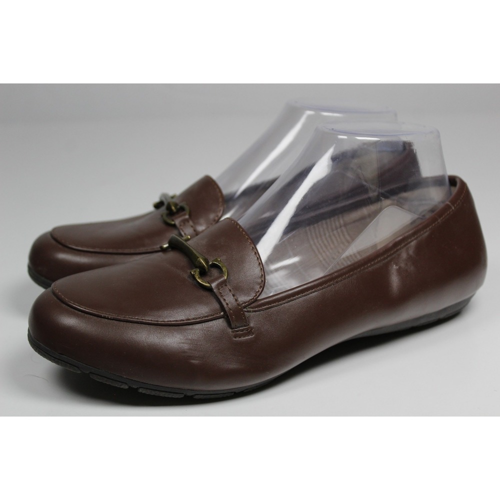Cliffs By White Mountain Glowing Womens US 8W Loafer Brown Leather Slip On Shoes